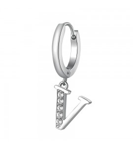 Mono Orecchino da Donna Gioielli Brosway Chakra in acciaio lettera V bhke078