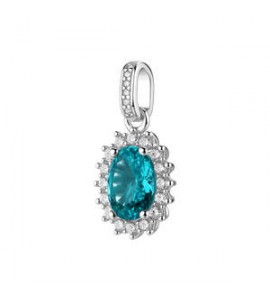 Pendente Kate Gioielli Fancy by Brosway in argento zircone ovale blu verde FAG01