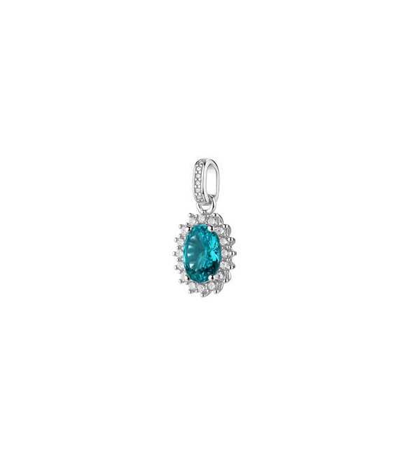 Pendente Kate Gioielli Fancy by Brosway in argento zircone ovale blu verde FAG01