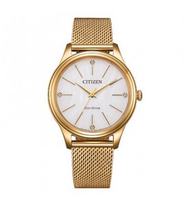 Orologio Solo Tempo Donna Citizen Eco Drive dorato madreperla em1222-87a