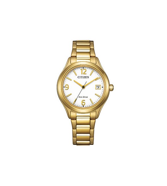 Orologio Solo Tempo Donna Citizen Eco Drive dorato bianco fe6122-64a