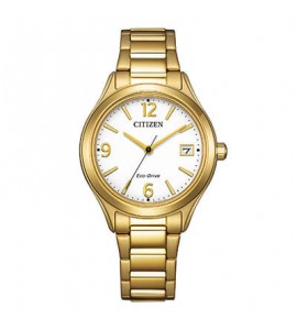 Orologio Solo Tempo Donna Citizen Eco Drive dorato bianco fe6122-64a