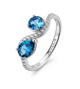 Anello Gioielli Fancy by Brosway in argento goccia azzurra misura 14 FCL138C