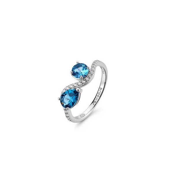Anello Gioielli Fancy by Brosway in argento goccia azzurra misura 16 FCL138D