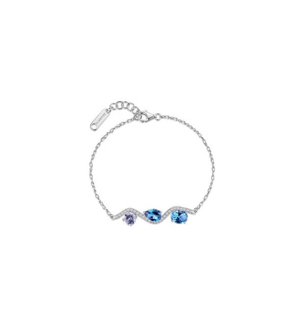 Bracciale Donna Gioielli Fancy by Brosway in argento zircone goccia, ovale azzurro FCL134