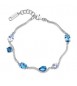 Bracciale Donna Gioielli Fancy by Brosway in argento zircone goccia, ovale azzurro FCL135