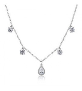 Collana Gioielli Fancy by Brosway in argento zirconi forma round e goccia bianco FIW181
