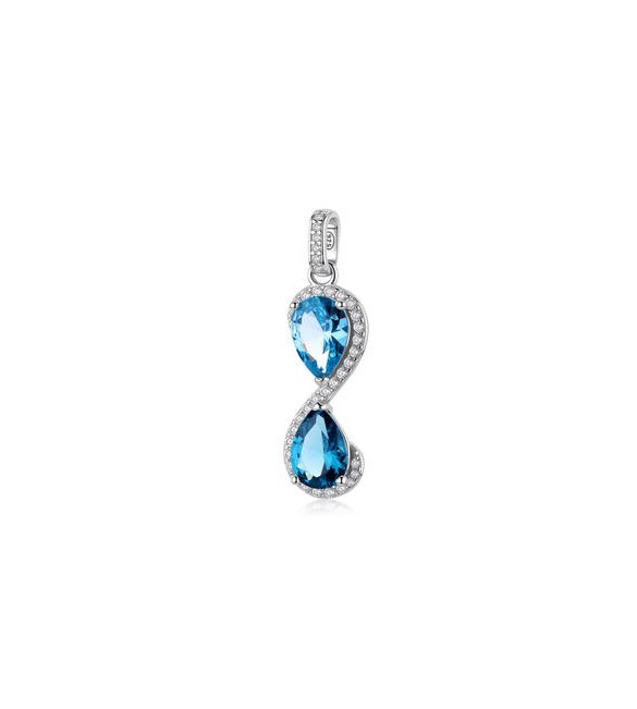 Pendente Gioielli Fancy by Brosway in argento zircone goccia azzurro FCL132