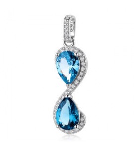 Pendente Gioielli Fancy by Brosway in argento zircone goccia azzurro FCL132