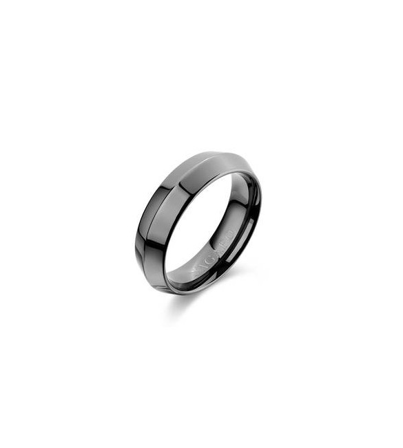 Anello Gioielli S\'Agapò Bound in acciaio brunito misura 21 sbd32b