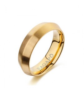 Anello Gioielli S\'Agapò Bound in acciaio dorato misura 21 sbd33b