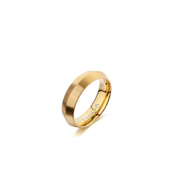 Anello Gioielli S\'Agapò Bound in acciaio dorato misura 21 sbd33b