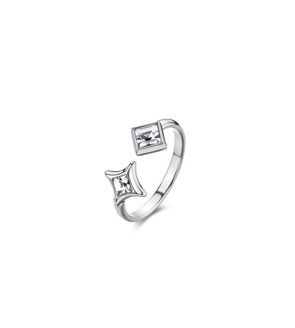 Anello Gioielli Sagapò Luce in acciaio con cristalli sce61