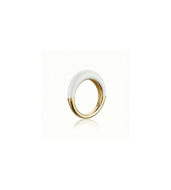 Anello Gioielli Sagapò Madame in acciaio smalto bianco misura 12 SDM32B
