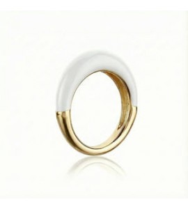 Anello Gioielli Sagapò Madame in acciaio smalto bianco misura 14 SDM32C