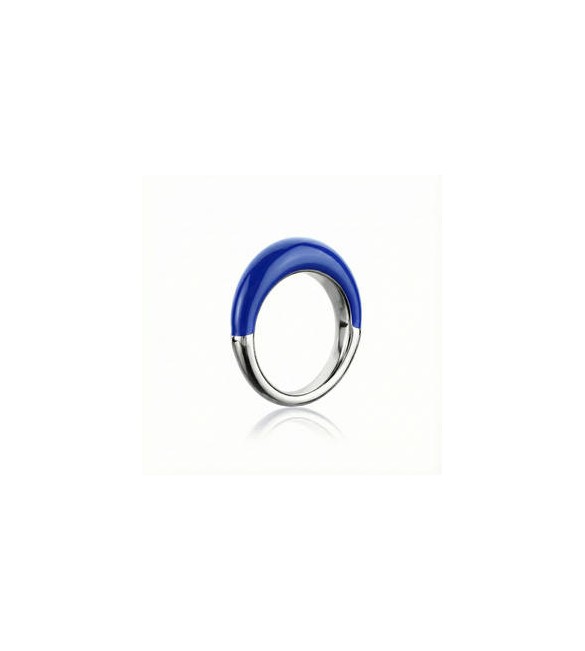 Anello Gioielli Sagapò Madame in acciaio smalto blu misura 12 SDM31B