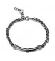 Bracciale Gioielli S\'Agapò Bound in acciaio piastra centrale brunita satinata sbd15