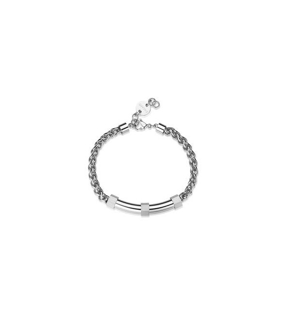 Bracciale Gioielli S\'Agapò Bound in acciaio piastra centrale satinata sbd14