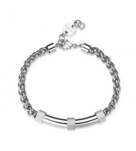 Bracciale Gioielli S\'Agapò Bound in acciaio piastra centrale satinata sbd14
