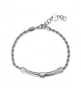 Bracciale Gioielli S\'Agapò Bound in acciaio piastra centrale satinata sbd16