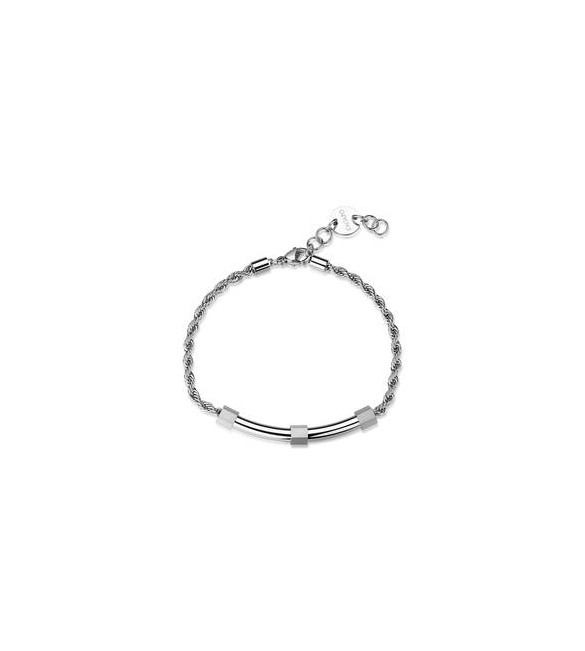 Bracciale Gioielli S\'Agapò Bound in acciaio piastra centrale satinata sbd16
