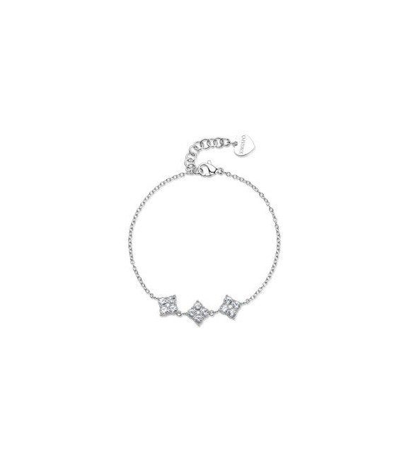 Bracciale Gioielli Sagapò Gleam in acciaio con passanti con cristalli sla14