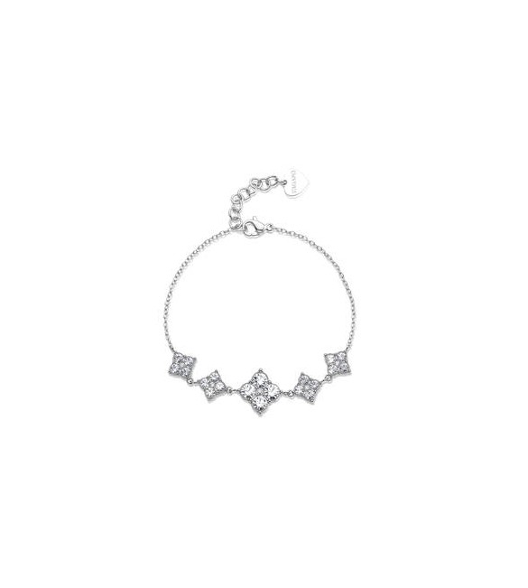 Bracciale Gioielli Sagapò Gleam in acciaio con passanti con cristalli sla16