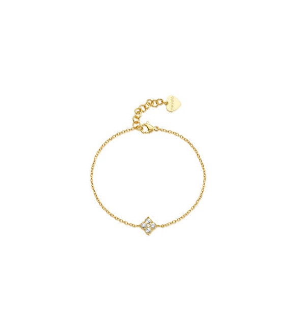 Bracciale Gioielli Sagapò Gleam in acciaio dorato con passante con cristalli sla12