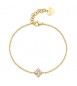 Bracciale Gioielli Sagapò Gleam in acciaio dorato con passante con cristalli sla12