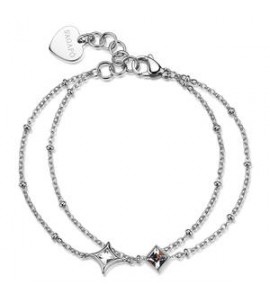 Bracciale Gioielli Sagapò Luce in acciaio doppio filo con cristalli sce54