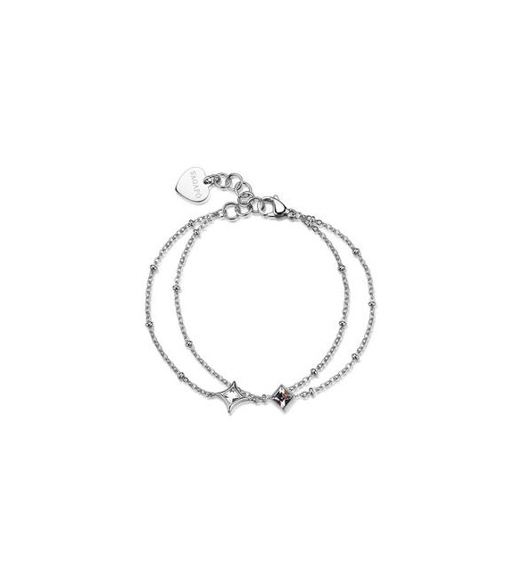 Bracciale Gioielli Sagapò Luce in acciaio doppio filo con cristalli sce54