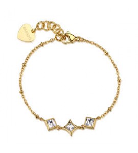 Bracciale Gioielli Sagapò Luce in acciaio dorato con cristalli sce53