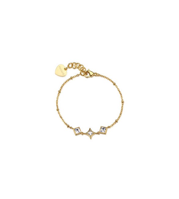Bracciale Gioielli Sagapò Luce in acciaio dorato con cristalli sce53