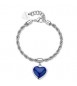 Bracciale Gioielli Sagapò Madame in acciaio con Cuore e smalto blu sdm11