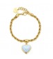 Bracciale Gioielli Sagapò Madame in acciaio dorato con Cuore e smalto bianco sdm12
