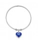 Bracciale rigido Gioielli Sagapò Madame in acciaio con Cuore e smalto blu sdm13