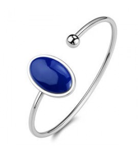 Bracciale rigido Gioielli Sagapò Madame in acciaio con elemento smalto blu sdm15