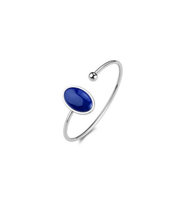 Bracciale rigido Gioielli Sagapò Madame in acciaio con elemento smalto blu sdm15