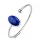 Bracciale rigido Gioielli Sagapò Madame in acciaio con elemento smalto blu sdm15