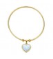Bracciale rigido Gioielli Sagapò Madame in acciaio dorato con Cuore e smalto bianco sdm14