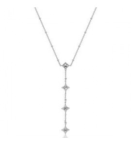 Collana a Y Gioielli Sagapò Luce in acciaio con cristalli bianchi sce48