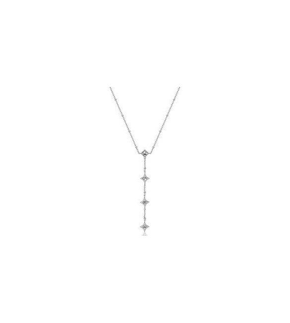 Collana a Y Gioielli Sagapò Luce in acciaio con cristalli bianchi sce48