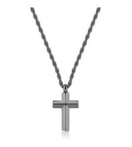 Collana Gioielli S\'Agapò Bound in acciaio brunito croce satinata sbd06