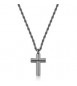 Collana Gioielli S\'Agapò Bound in acciaio brunito croce satinata sbd06