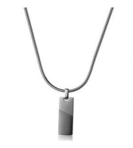 Collana Gioielli S\'Agapò Bound in acciaio brunito piastra centrale satinata sbd02
