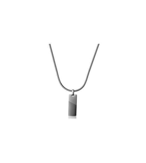 Collana Gioielli S\'Agapò Bound in acciaio brunito piastra centrale satinata sbd02