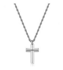 Collana Gioielli S\'Agapò Bound in acciaio croce satinata sbd05