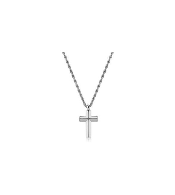 Collana Gioielli S\'Agapò Bound in acciaio croce satinata sbd05