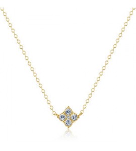 Collana Gioielli Sagapò Gleam in acciaio dorato con passante con cristalli sla02
