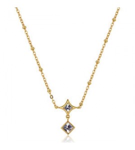 Collana Gioielli Sagapò Luce in acciaio dorato con cristalli bianchi sce47